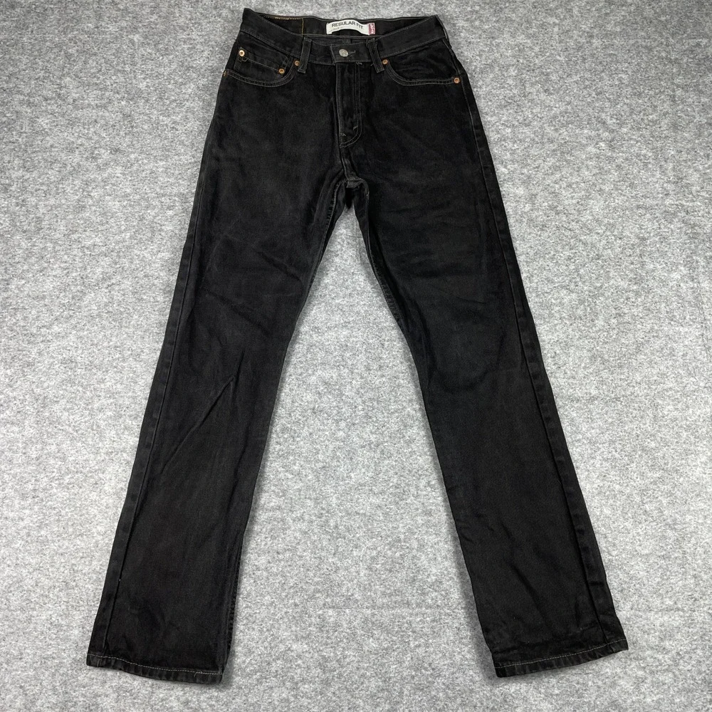 Vintage Levi's Jeans Mens 29x32 (Fits 26x31) Black 505 Regular Fit Straight Leg